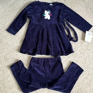 The Mayfair Co girls 2 piece velour outfit 24 months NWT